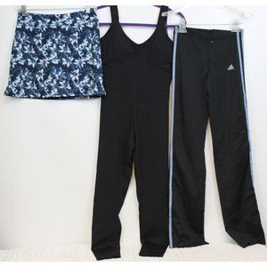 Athletic Workout Clothing sz XS-S Lot Skort Jumpsuit Track Pants Black and Blue